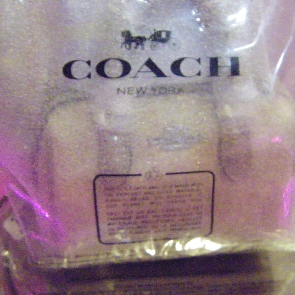 Coach Rowan MINI BAG CHARM Signature Canvas CX068 Sv/Sand/Taupe New Sealed - Picture 6 of 6